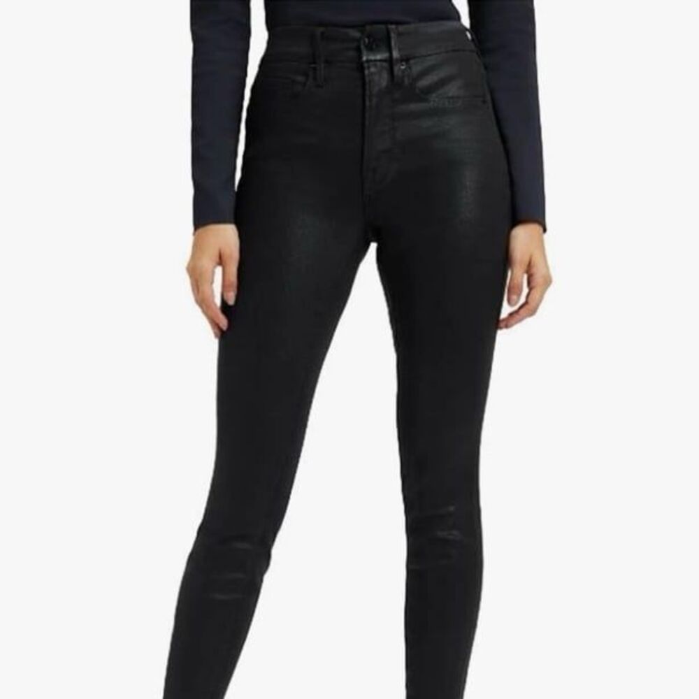 Good American Good Legs Black Coated Skinny Jean - Picture 1 of 7